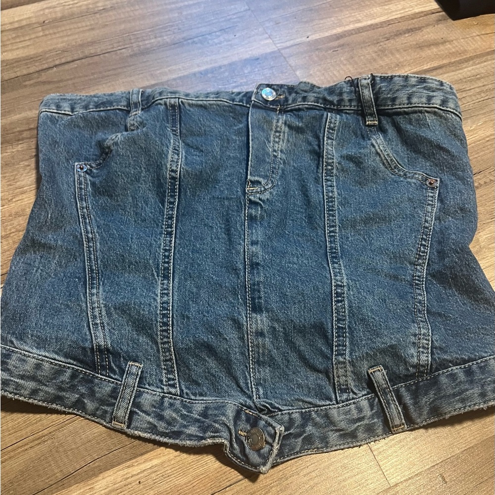 Zara Women's Denim Bustier Never worn but no tags